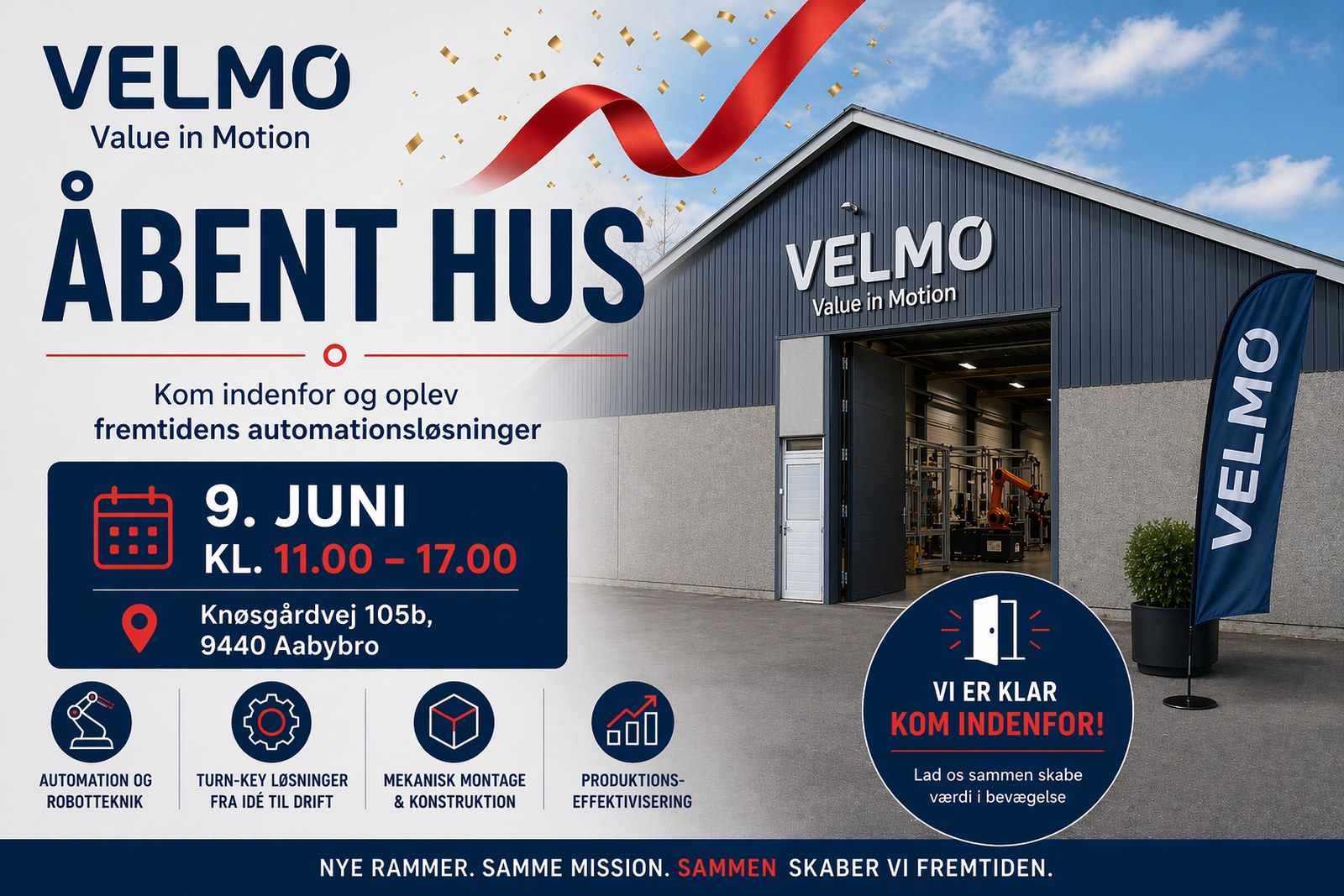 Åbent hus hos Velmo &mdash; 9. juni 2026 kl. 11.00&ndash;17.00, Knøsgårdvej 105B, 9440 Aabybro